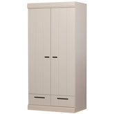 Armadio 2 ante 2 cassetti in legno di pino Connect 94x195 cm