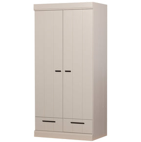 Armadio 2 ante 2 cassetti in legno di pino Connect 94x195 cm