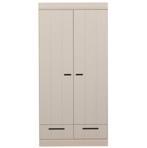 Armadio 2 ante 2 cassetti in legno di pino Connect 94x195 cm