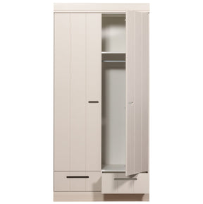 Armadio 2 ante 2 cassetti in legno di pino Connect 94x195 cm