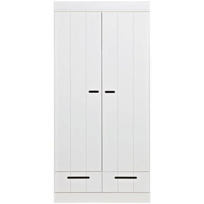 Armadio 2 ante 2 cassetti in legno di pino Connect 94x195 cm