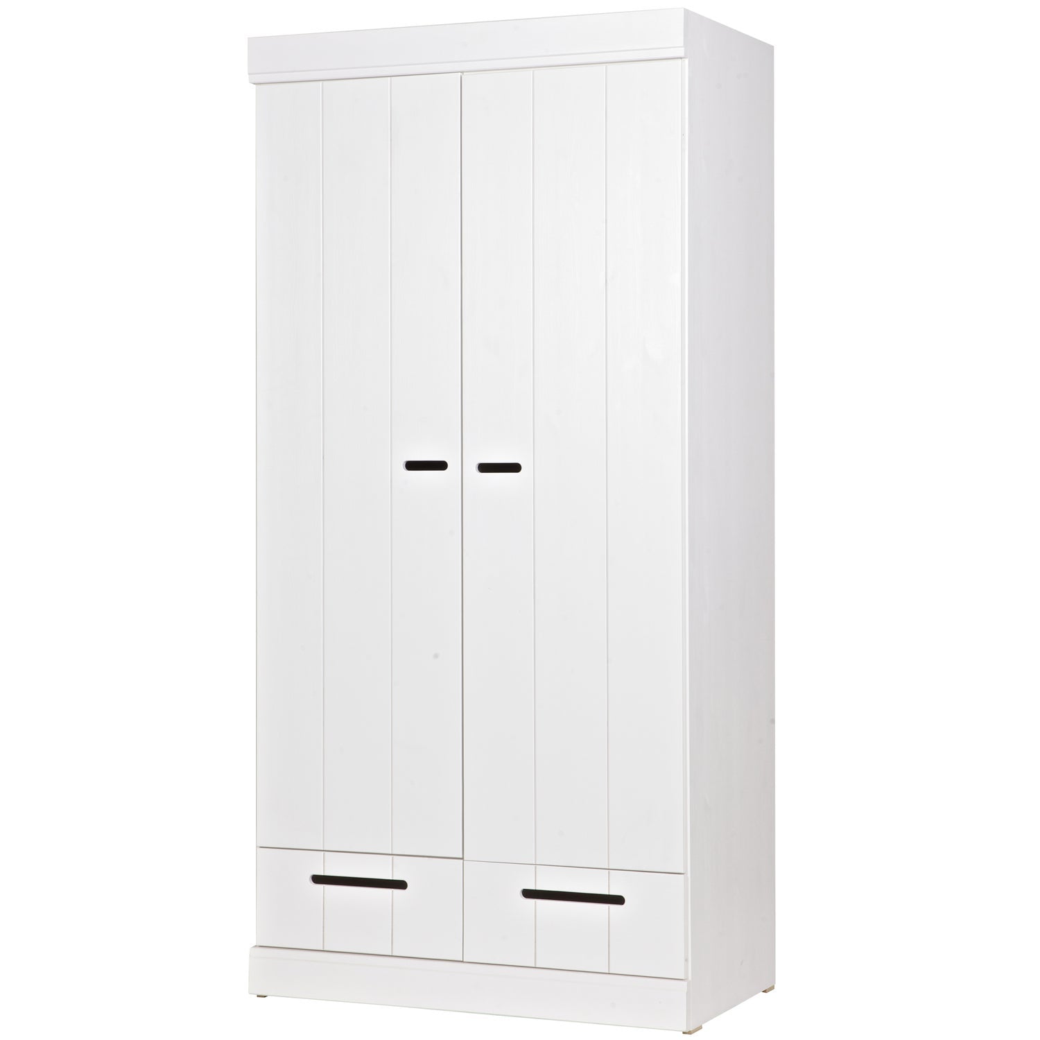 Armadio 2 ante 2 cassetti in legno di pino Connect 94x195 cm