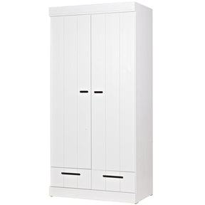 Armadio 2 ante 2 cassetti in legno di pino Connect 94x195 cm