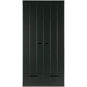 Armadio 2 ante 2 cassetti in legno di pino Connect 94x195 cm
