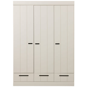 Cappottiera 3 ante 3 cassetti in legno di pino Connect 195x140 cm