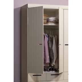 Cappottiera 3 ante 3 cassetti in legno di pino Connect 195x140 cm