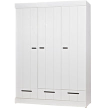 Cappottiera 3 ante 3 cassetti in legno di pino Connect 195x140 cm