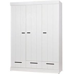 Cappottiera 3 ante 3 cassetti in legno di pino Connect 195x140 cm