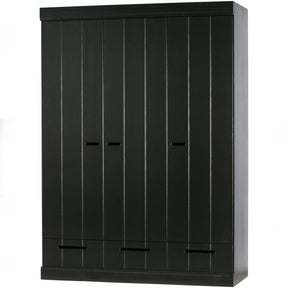 Cappottiera 3 ante 3 cassetti in legno di pino Connect 195x140 cm