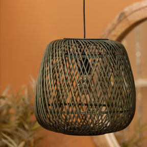 Lampada a sospensione bambù verde Moza 36x36cm