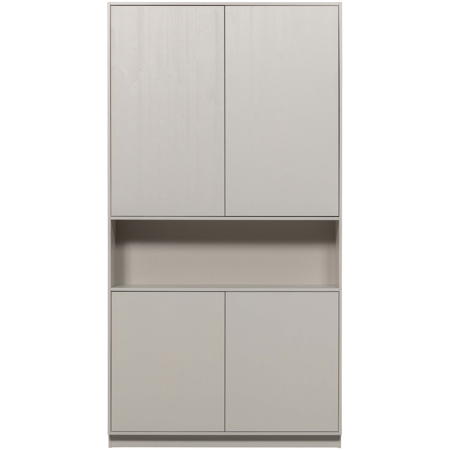 Credenza 4 ante in legno di pino grigio nebbia Finca 110x210 cm
