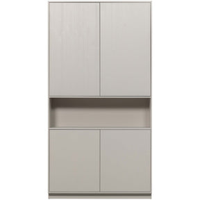 Credenza 4 ante in legno di pino grigio nebbia Finca 110x210 cm