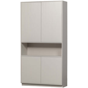 Credenza 4 ante in legno di pino grigio nebbia Finca 110x210 cm