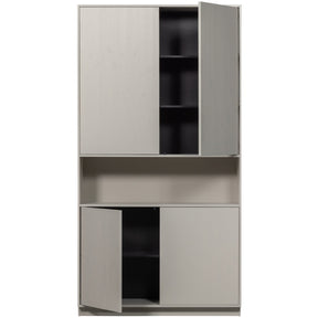 Credenza 4 ante in legno di pino grigio nebbia Finca 110x210 cm