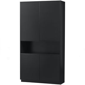 Credenza 4 ante in legno di pino nero Finca