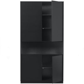 Credenza 4 ante in legno di pino nero Finca