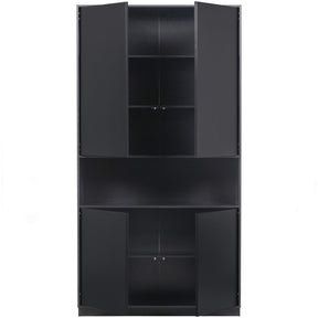 Credenza 4 ante in legno di pino nero Finca