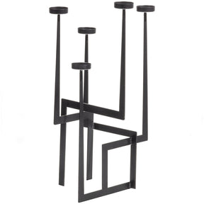 Candeliere in metallo nero opaco Dash 51x30 cm