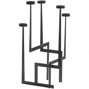 Candeliere in metallo nero opaco Dash 51x30 cm