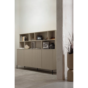 Credenza a giorno in legno di quercia New Gravure 65x200 cm