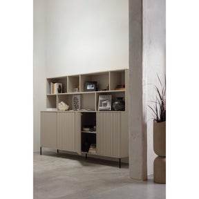 Credenza a giorno in legno di quercia New Gravure 65x200 cm