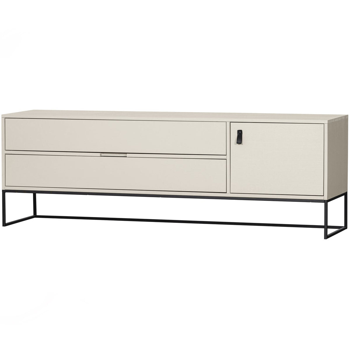 Mobile TV 1 anta 2 cassetti in legno di pino Silas 60x180 cm