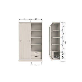 Credenza 2 ante 2 cassetti in legno di pino Mila 200x120 cm