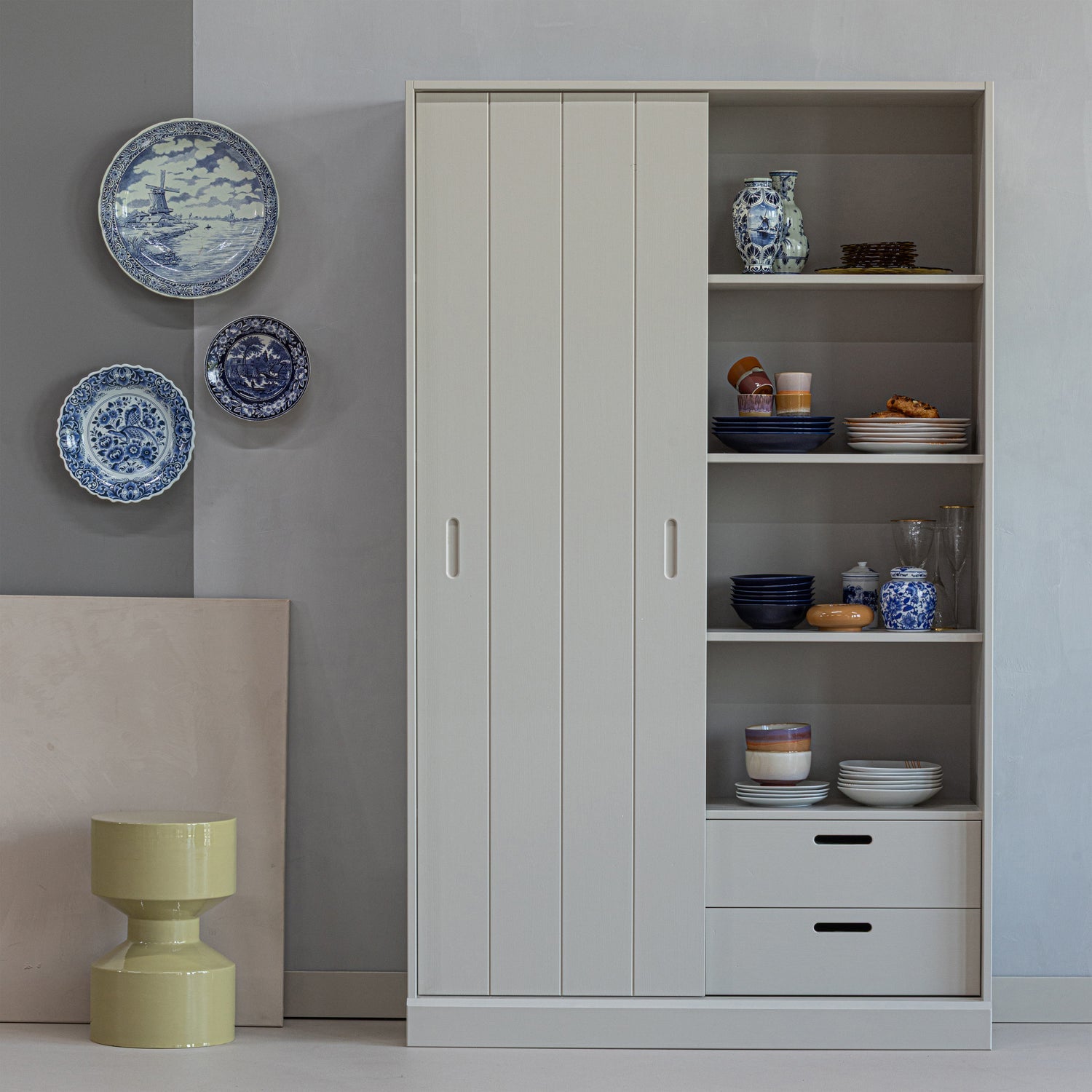 Credenza 2 ante 2 cassetti in legno di pino Mila 200x120 cm