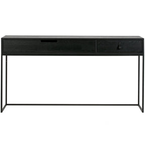 Tavolino 2 cassetti in metallo Silas 74x140 cm