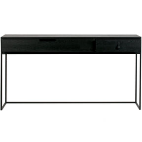 Tavolino 2 cassetti in metallo Silas 74x140 cm
