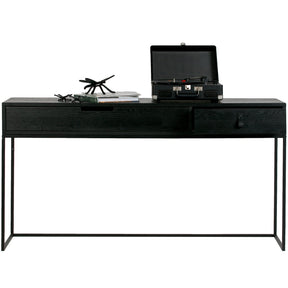 Tavolino 2 cassetti in metallo Silas 74x140 cm