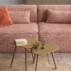 Set di 2 tavolini in legno di pino Kiro