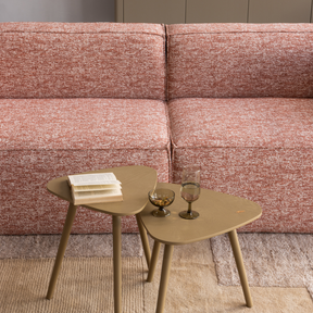 Set di 2 tavolini in legno di pino Kiro