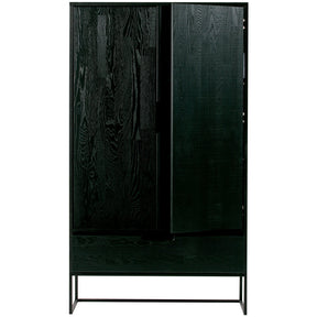 Credenza 2 ante 1 cassetto in legno di frassino nero Silas 149x85 cm