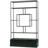Libreria a giorno 2 cassetti in metallo nero Fons 204x126 cm