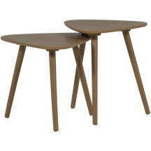 Set di 2 tavolini in legno di pino Kiro