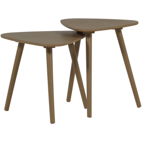 Set di 2 tavolini in legno di pino Kiro