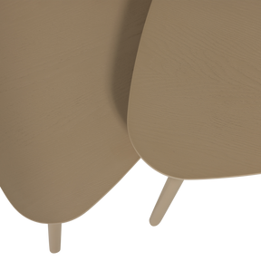 Set di 2 tavolini in legno di pino Kiro