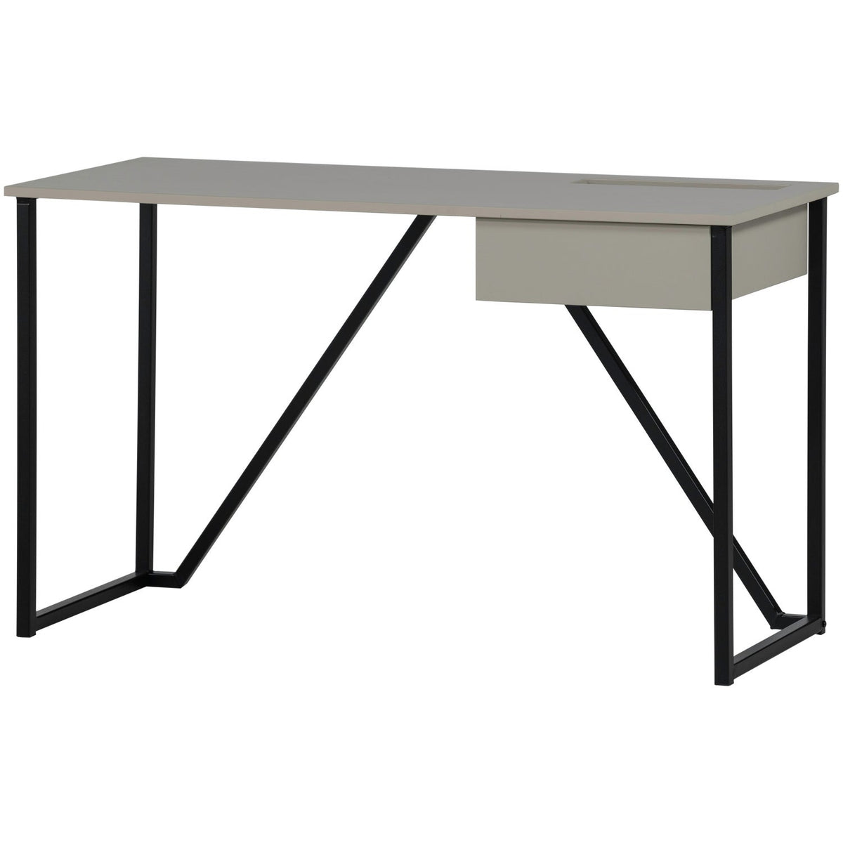 Scrivania 1 cassetto con gambe in metallo Julius 126x75 cm