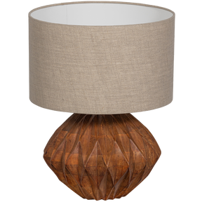 Lampada da tavolo intagliata naturale Torin 39x30 cm