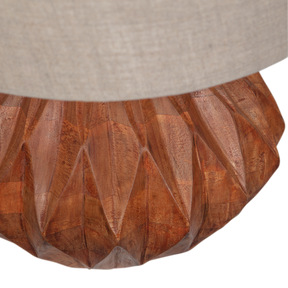 Lampada da tavolo intagliata naturale Torin 39x30 cm