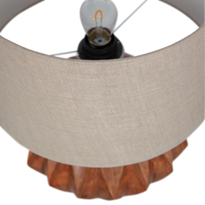 Lampada da tavolo intagliata naturale Torin 39x30 cm