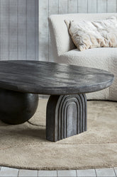 Tavolino in legno di mango nero Steppe 38x110 cm