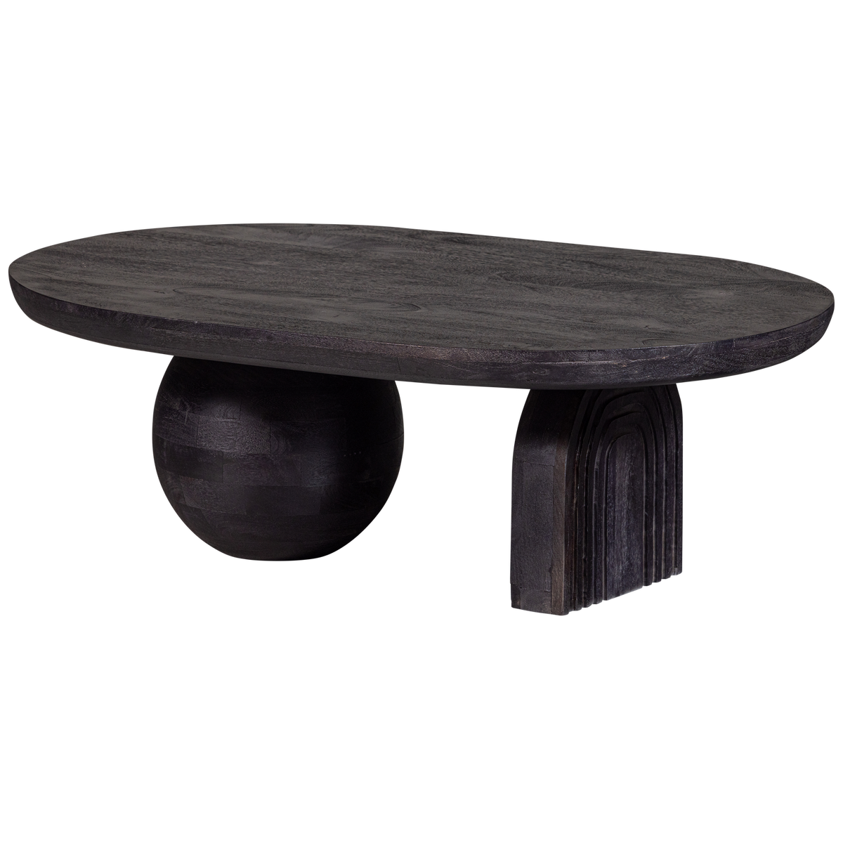 Tavolino in legno di mango nero Steppe 38x110 cm