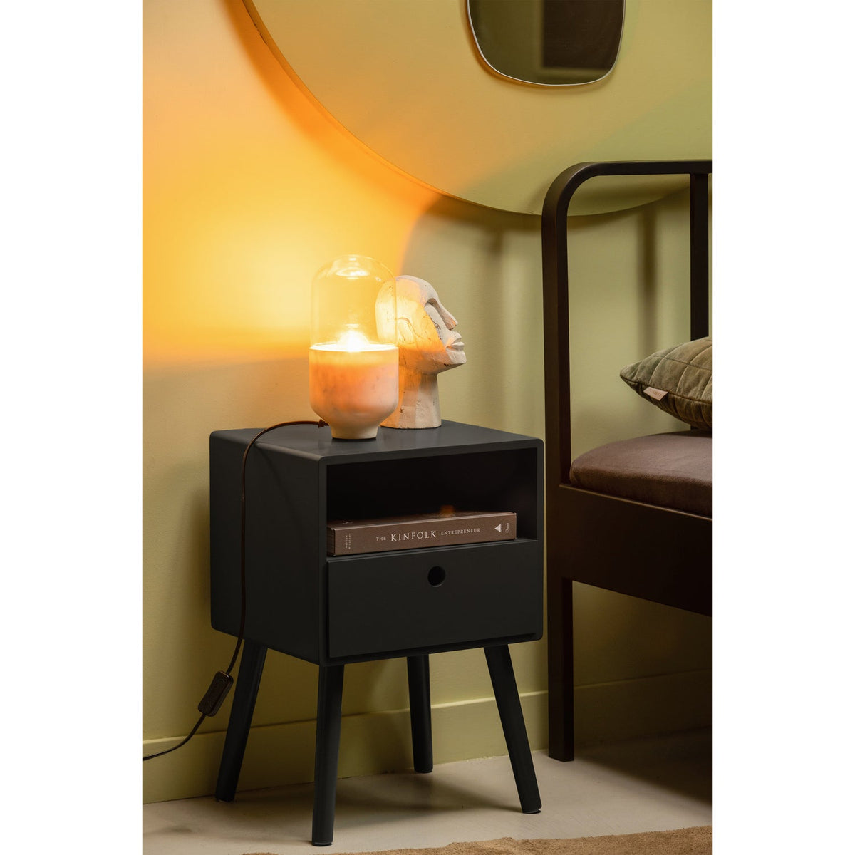 Comodino 1 cassetto in legno Ozzy 53x36 cm