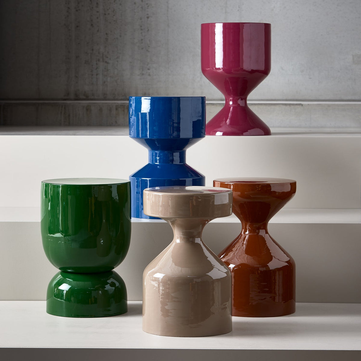 Tavolino in metallo lucido Hidde 47x30 cm