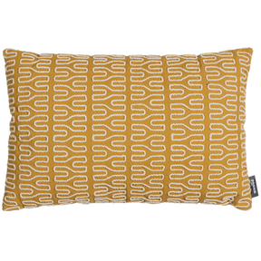 Cuscino con ricamo in ciniglia giallo Nima 40x60 cm