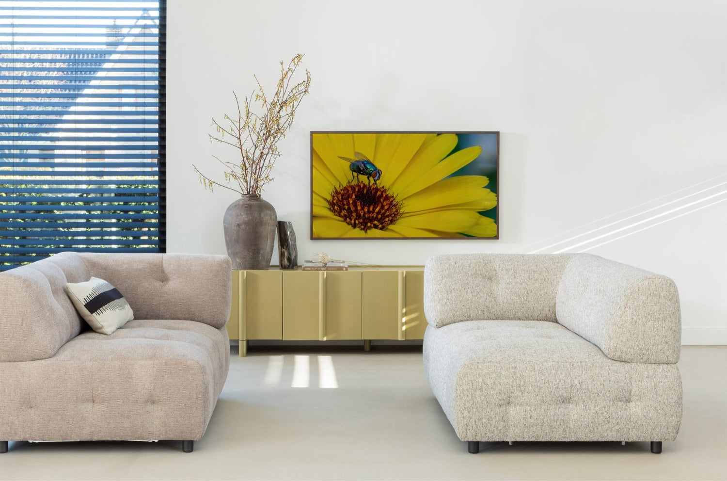 Mobile TV 4 ante in legno di pino Basu 53x200 cm