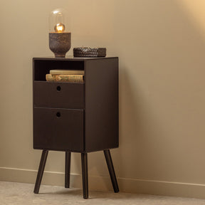 Comodino in legno nero Ozzy 75x36 cm
