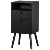 Comodino in legno nero Ozzy 75x36 cm